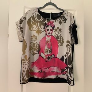 Silk hand made blouse by artist